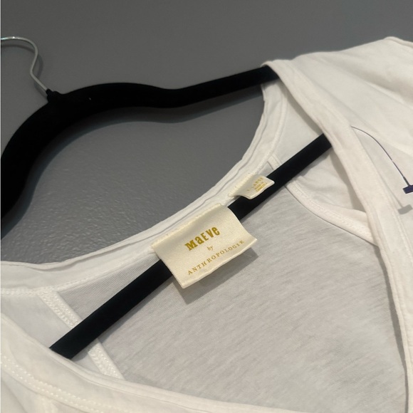 Maeve Ivory Flutter Sleeve V-Neck Blouse - Picture 2 of 8